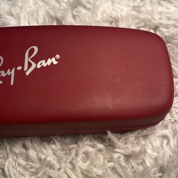 Ray-Ban Eyeglasses Sunglasses Case Burgandy Hard Shell Clamshell Silver Logo - Picture 3 of 13